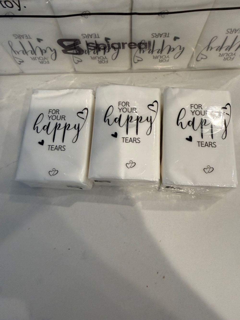 'For Your Happy Tears' Party Tissue Pack - White